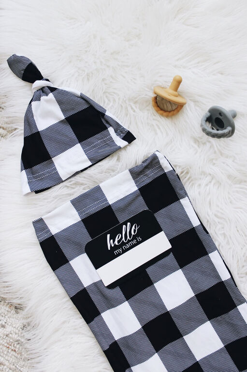 Itzy Ritzy cocon cutie gingham noir et blanc