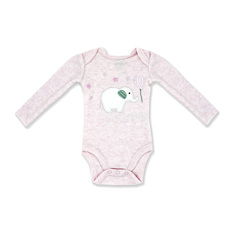 Naturelle 4 Pack Long Sleeve Bodysuit: Pink