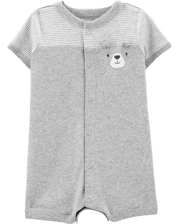 Carter's Bear Snap-Up Romper - Grey, 6 Months