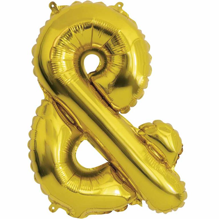 14" Gold Letter Balloons - &