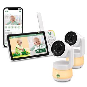 LeapFrog LF925-2HD 1080p WiFi Remote Access 360 Degree Pan & Tilt 2 Camera Video Baby Monitor with 5” High Definition 720p Display, Night Light, Color Night Vision 
