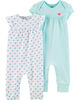 Carter's 2-Pack Jumpsuits - Mint, Newborn