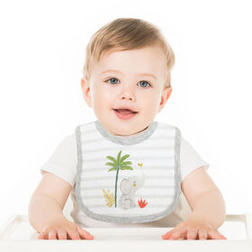 Koala Baby - Lot De 5 Bavettes En Jersey Motif Éléphant Gris