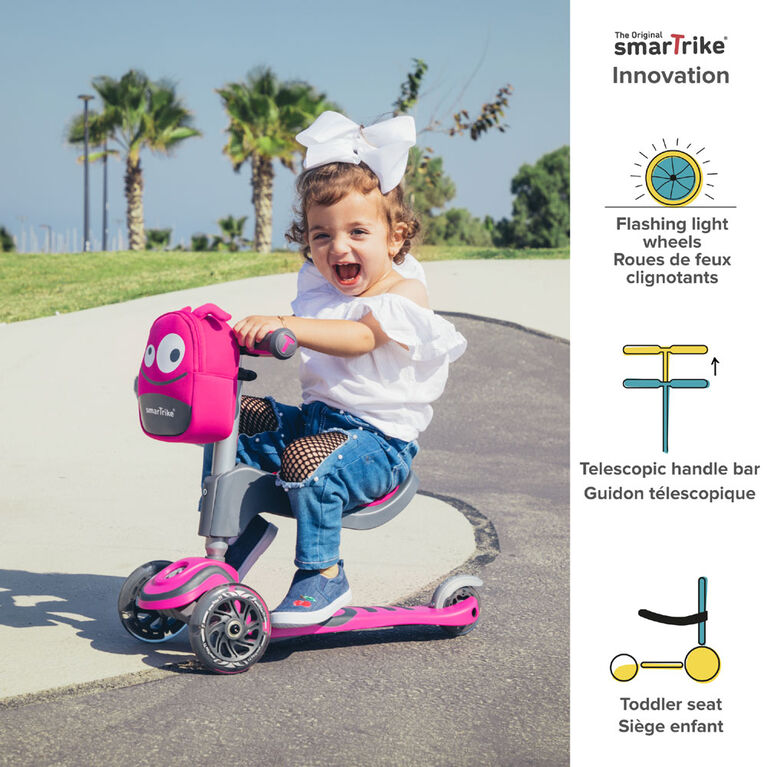 smarTrike - T1 scooTer - Rose avec phares