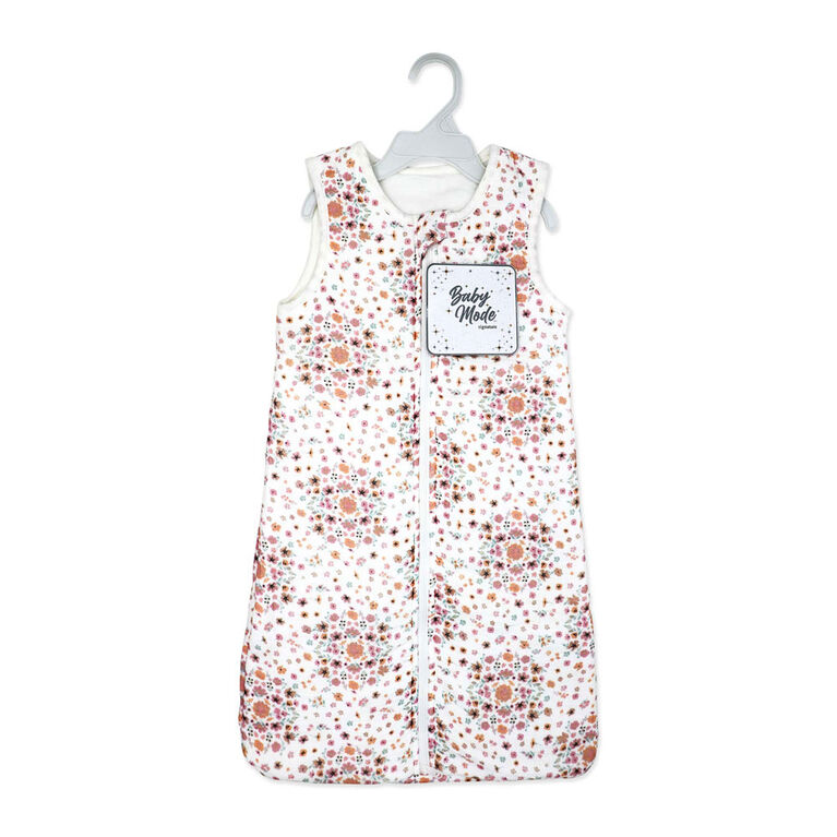 Baby Mode Signature Gigoteuse 2 couches en mousseline/vison : Bouquet de fleurs roses 6-12 mois