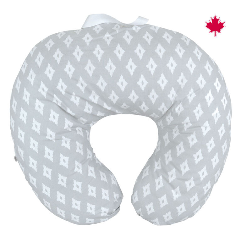 Perlimpinpin Nursing Pillow With Removable Cover - Grey Diamonds