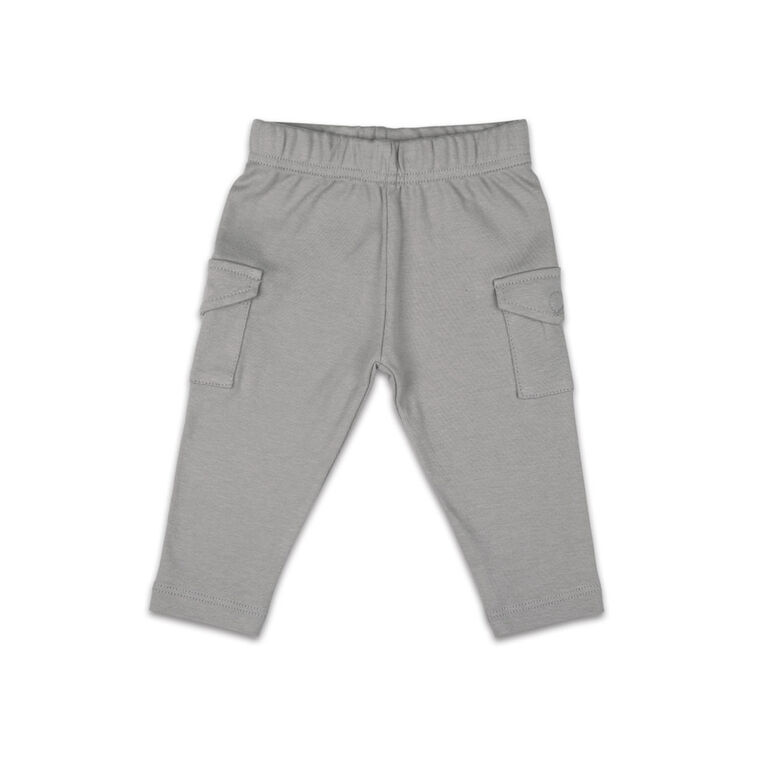 Pantalon cargo gris foncé The Peanutshell interchangeable, layette pour bébé garçon - 3-6 Mois