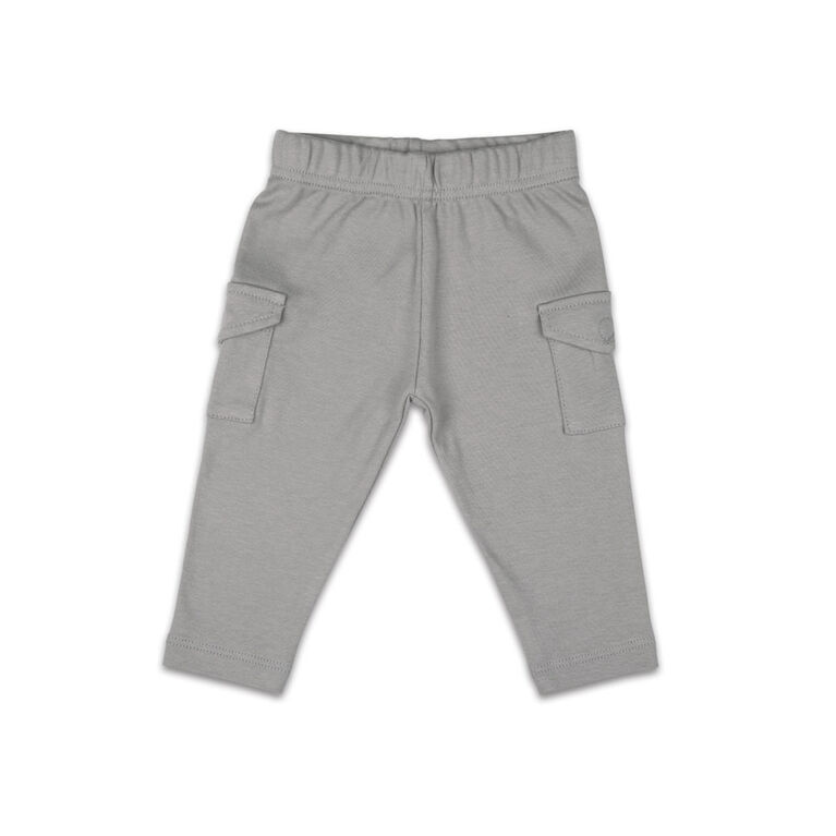 The Peanutshell Baby Boy Layette Mix & Match Cargo Pant Dark Grey - 12-18 Months