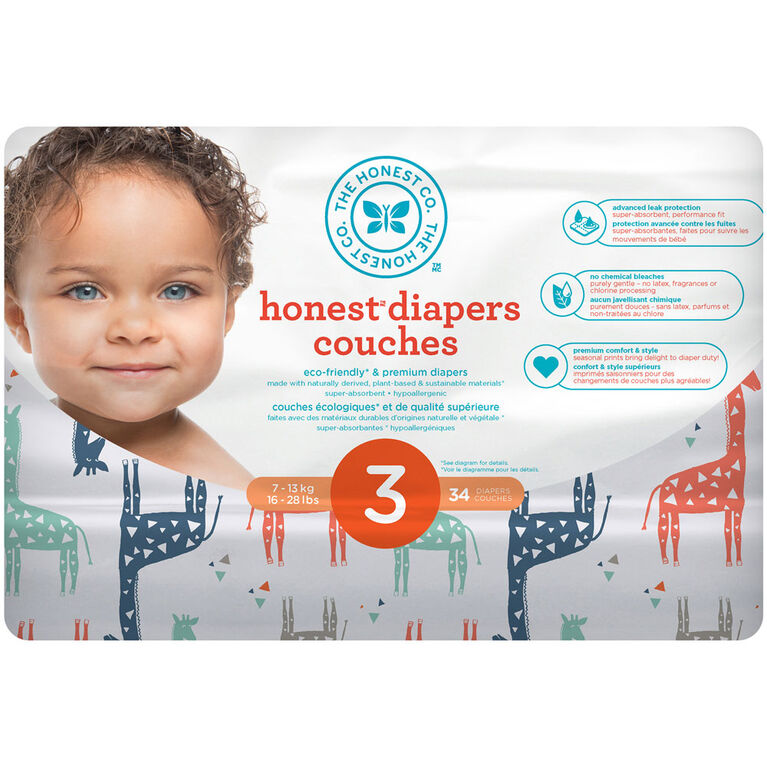 Honest Couches, taille 3, Girafes multicolores