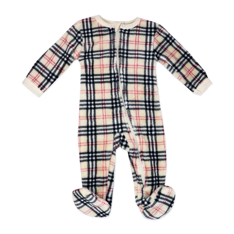 Baby Mode Plush Sleeper: Tan Plaid