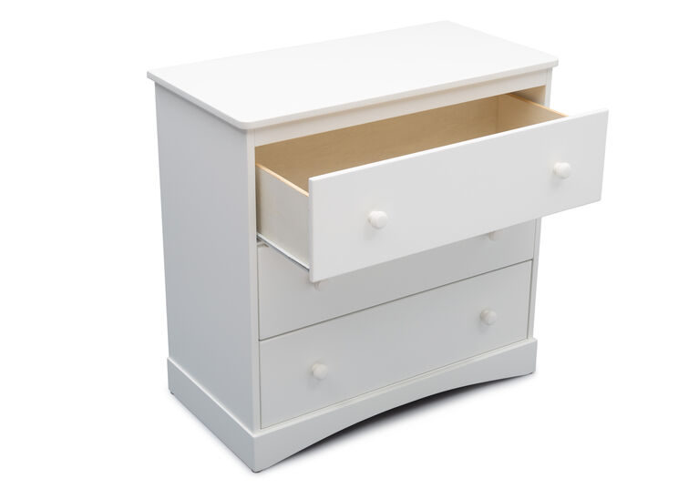 Delta Children Willow 3 Drawer Dresser with Changing Top - Bianca White