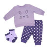 Baby Mode Purple Bunny 2-Piece Jogger Set- 3-6M