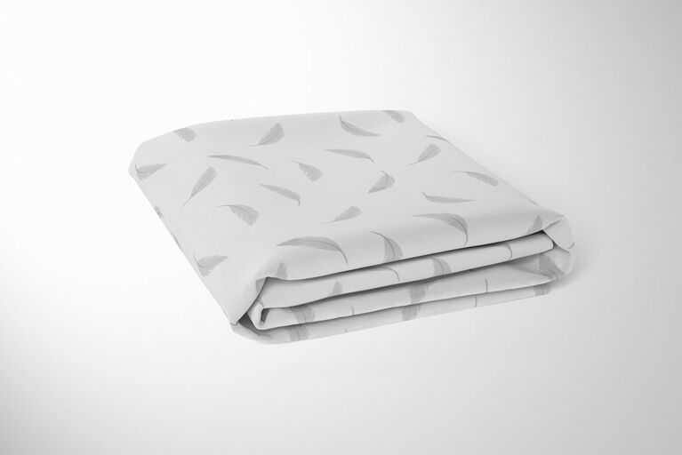 Kushies Flannel Crib Sheet - Grey Feather