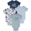 Koala Baby 4 Pack Short Sleeve Bodysuit, Light Blue 6-9M