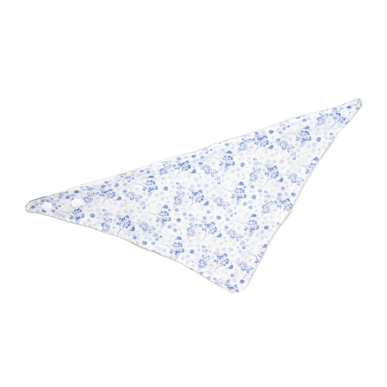 Amor Bebe 3 Piece Muslin Reversible Bib with 2 Headbands Set: White Floral