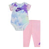 Nike Tie Dye Bodysuit and Pants Set - Pink - Size 9 Months