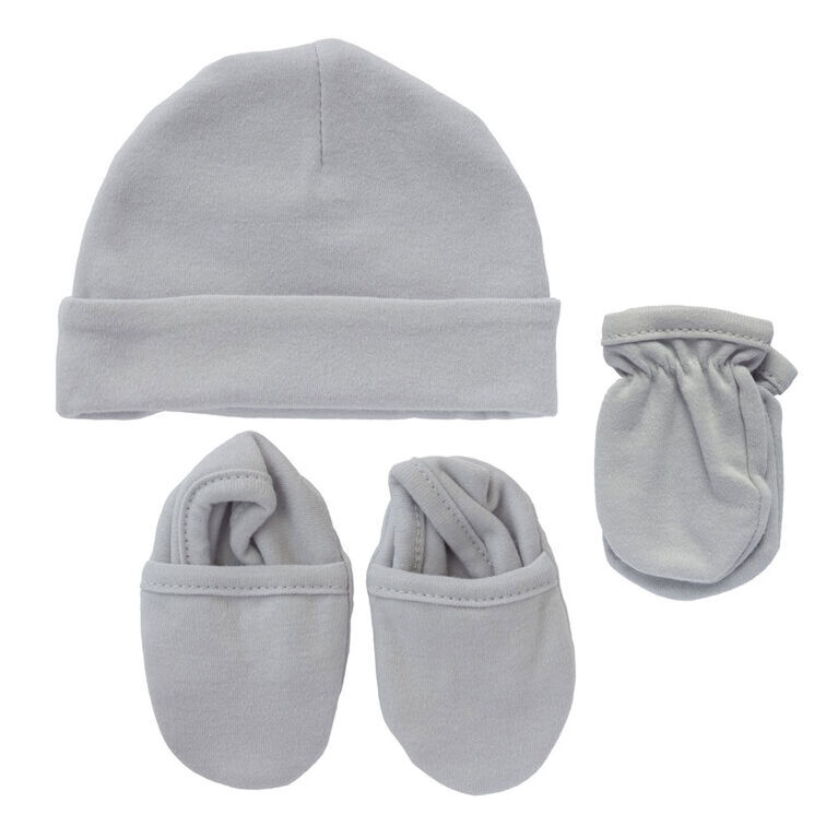 Koala Baby 3-Pack Set - Hat, Mittens, Booties - Grey