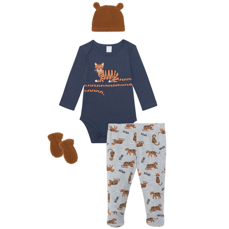 PL Baby  4 piece set navy tiger 6M