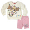 Paw Patrol 2 Piece Long Sleeve Crew & Short Set - Off White/Pink 2T