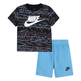 Nike Printed Shorts Set - Baltic Blue - Size 3T