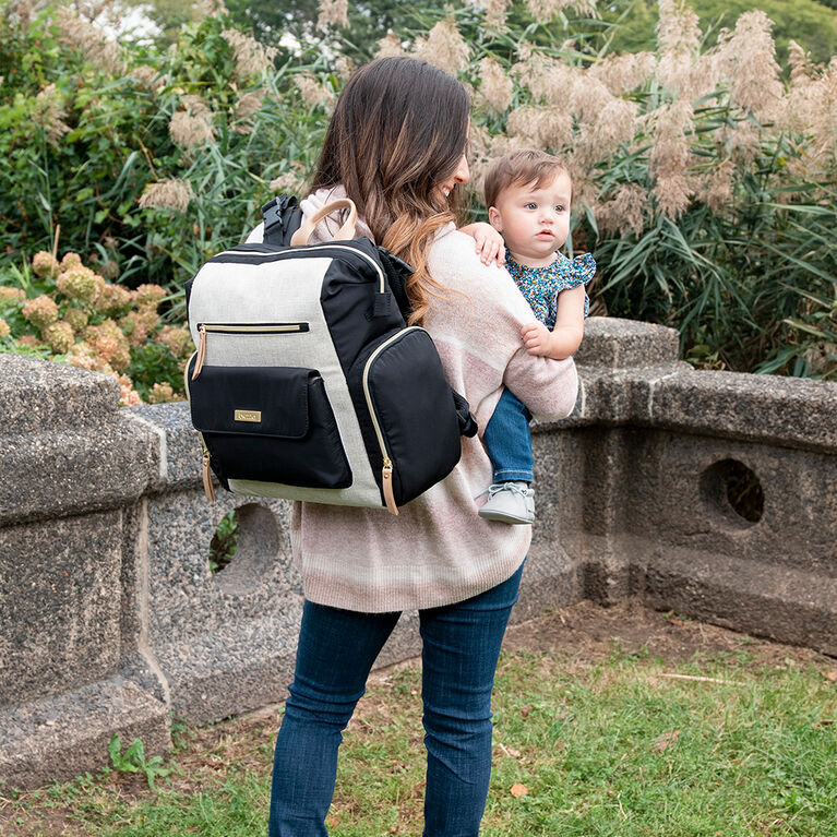 Sac à couches avec bretelles Martine de Baby Brezza - Noir/brun clair