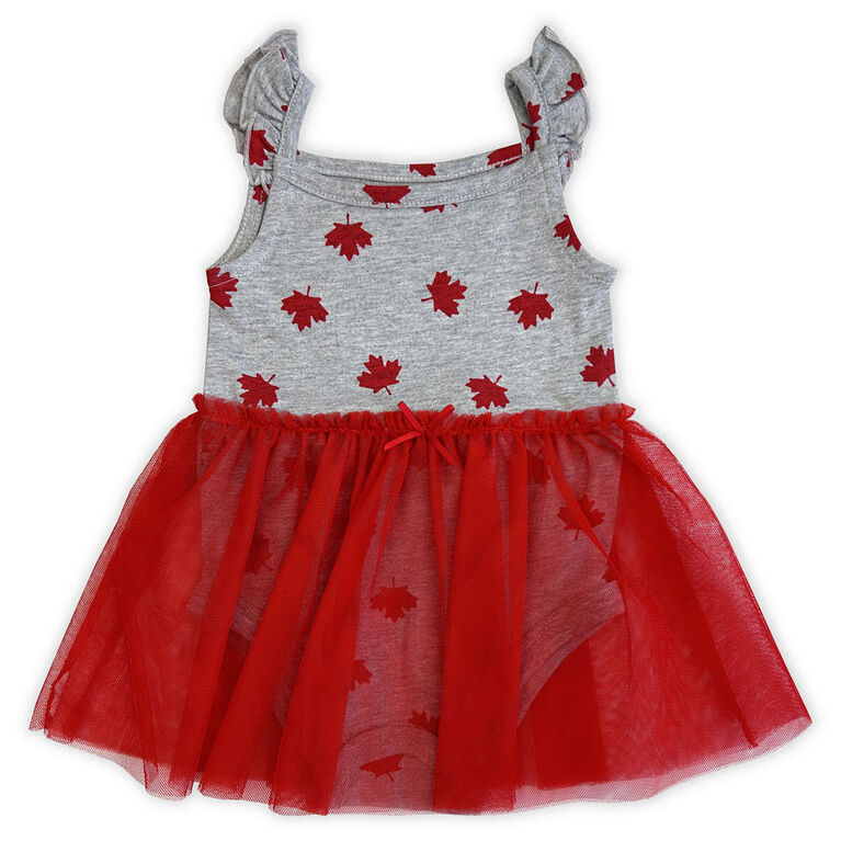 Robe Tutu F&ecirc;te du Canada - M&eacute;lange Gris 12 Mois
