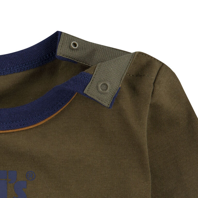 Levis Poster Logo Ringer & Denim Set - Denim Olive - Size 24 Months
