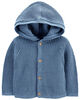 Carter's Hooded Cotton Cardigan Blue  Newborn