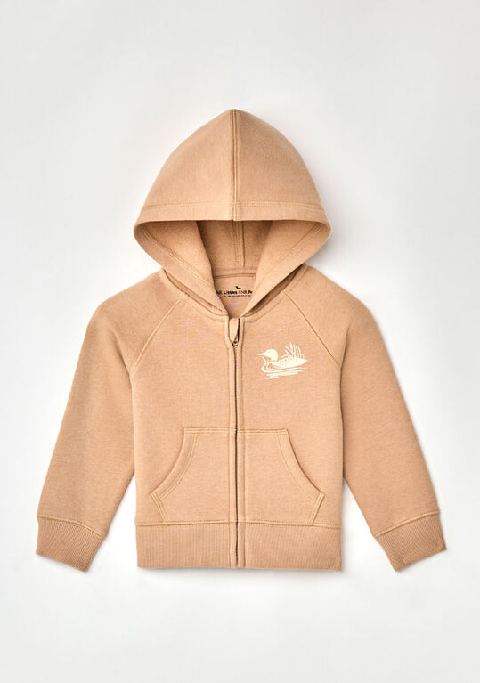 Northern Reflections Littles Wild Fleece Hoodie Taupe