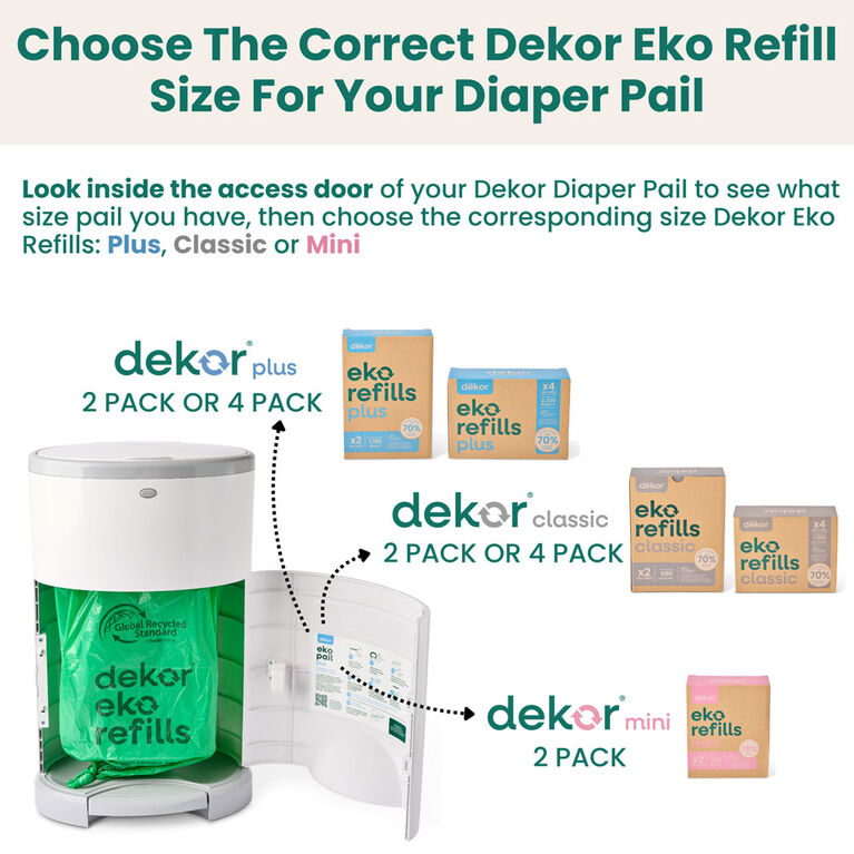 Dekor Eko Plus Diaper Pail, White