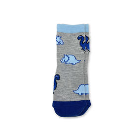 Chloe + Ethan - Baby Socks, Grey Dinosaur, 0-6M