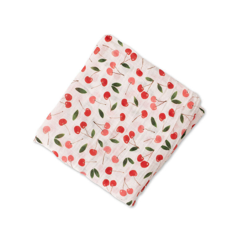 Red Rover - Cotton Muslin Swaddle Single - Cherries - R Exclusive