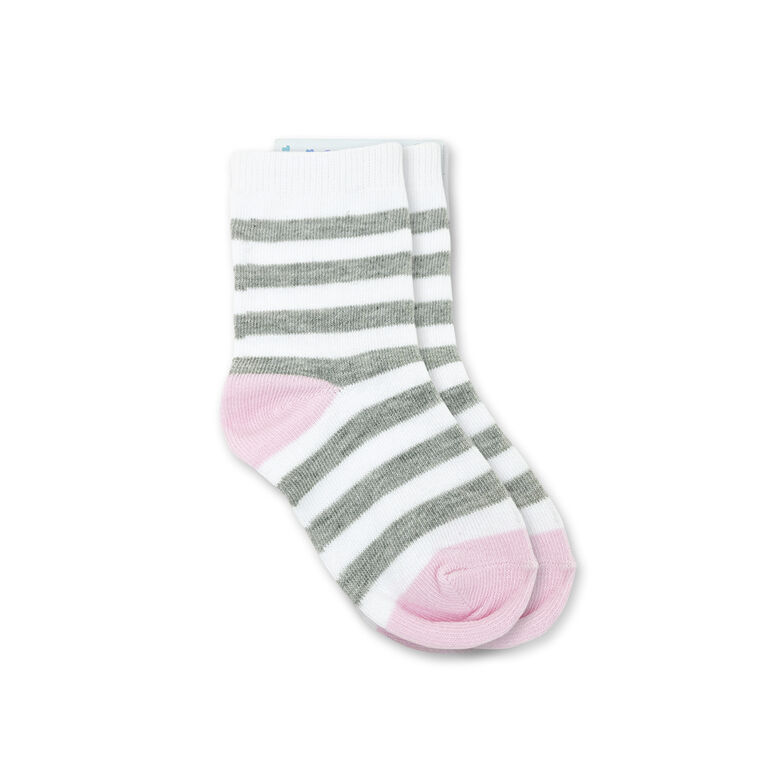 Chloe + Ethan - Baby Socks, Grey Stripes