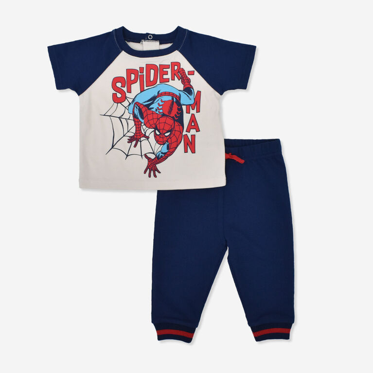 Marvel Spiderman 2 Piece Top/Jogger Pant Set Blue 18-24 Months