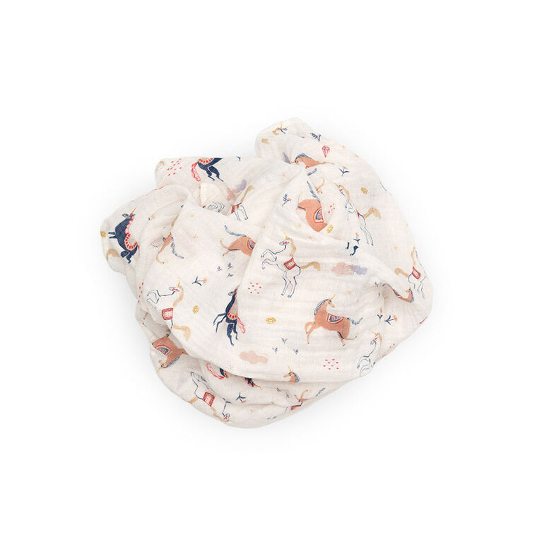 Red Rover - Cotton Muslin Swaddle Single - Little Unicorns