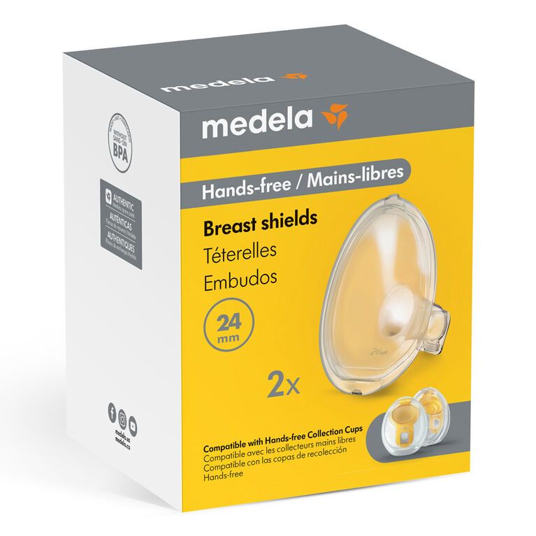 Téterelles mains-libres 21mm de Medela, à utiliser avec les collecteurs mains libres, emballage de 2 téterelles (Or Qté 2)