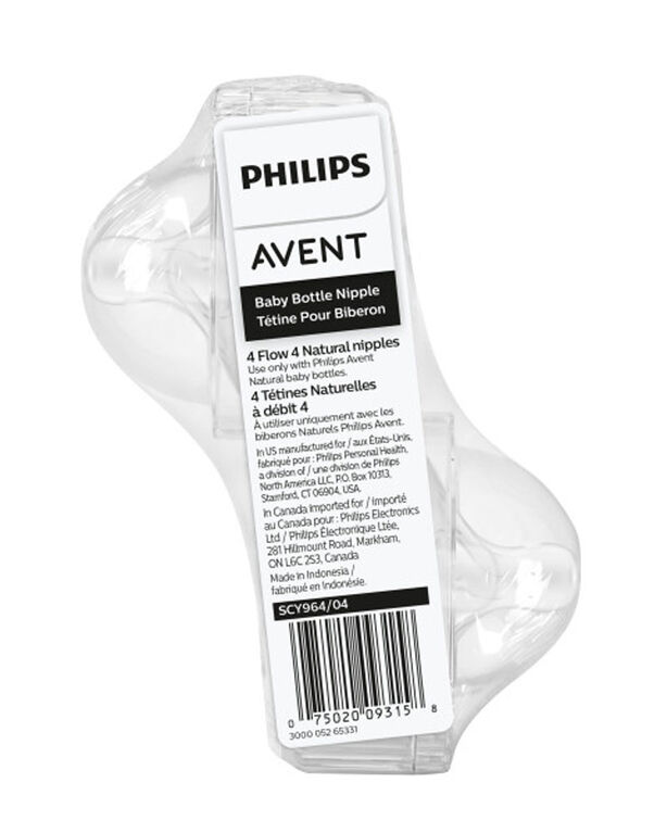 Avent Natural Response Nipple Flow 4, 3M+, 4 pack