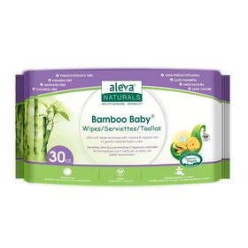 Aleva Naturals Bamboo Wipes, 30 Count