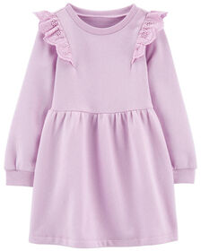 Robe à manches longues en molleton mauve Carter's