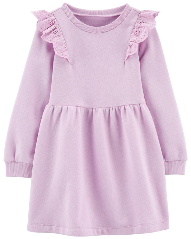 Robe à manches longues en molleton mauve Carter's