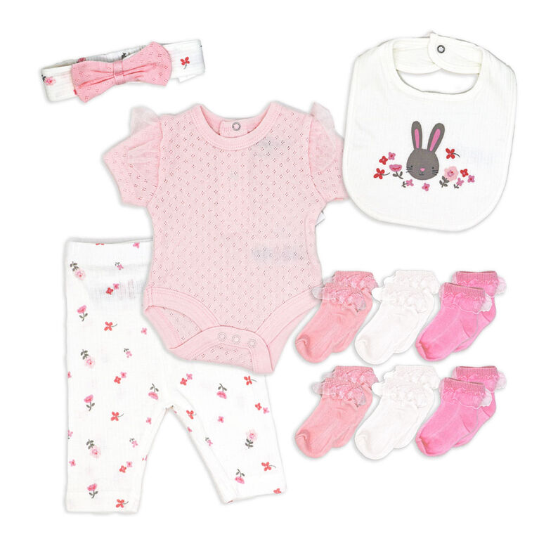Lily & Jack Pink Bunny 10 Piece Set Newborn