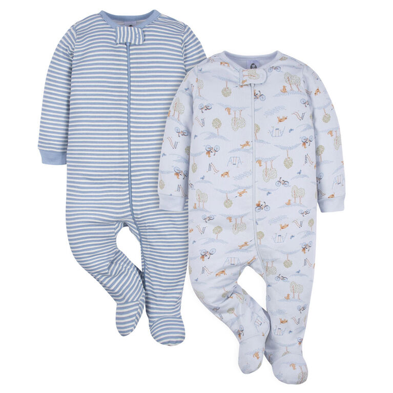 Gerber Childrenswear - 2 Pack Sleep N Play - Puppy Playground - NB
