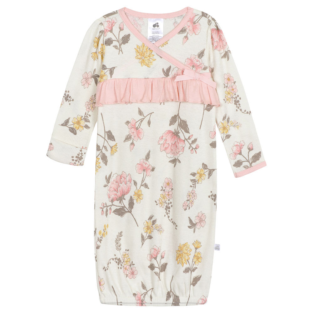 Just Born 1 Pack Baby Vintage Floral Gown 0 6 months