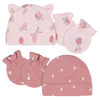 Gerber Childrenswear - Ensemble Bonnet + Mitaines 4 Pi&egrave;ces Appley Sweet - 0-6M