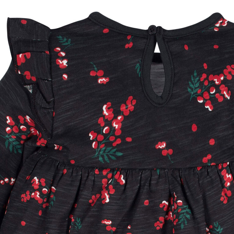 Gerber Childrenswear - 2 Pack Babydoll Dress - Girl - Holly Berries 12 months