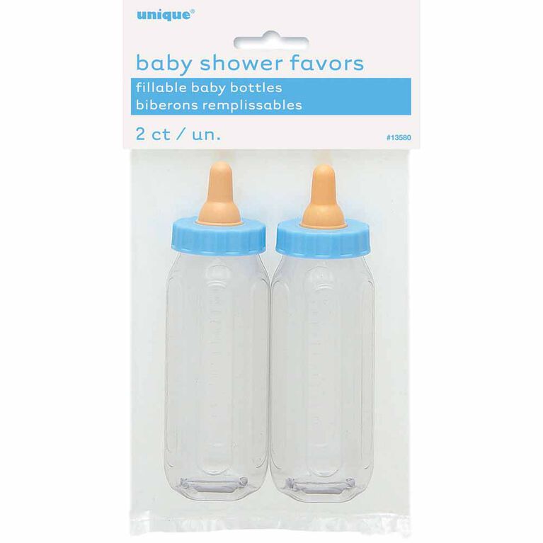 Blue Fillable Baby Bottle Favor 5", 2 pieces