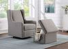 Lennox Glider Swivel with Storage Ottoman LUCA Grey