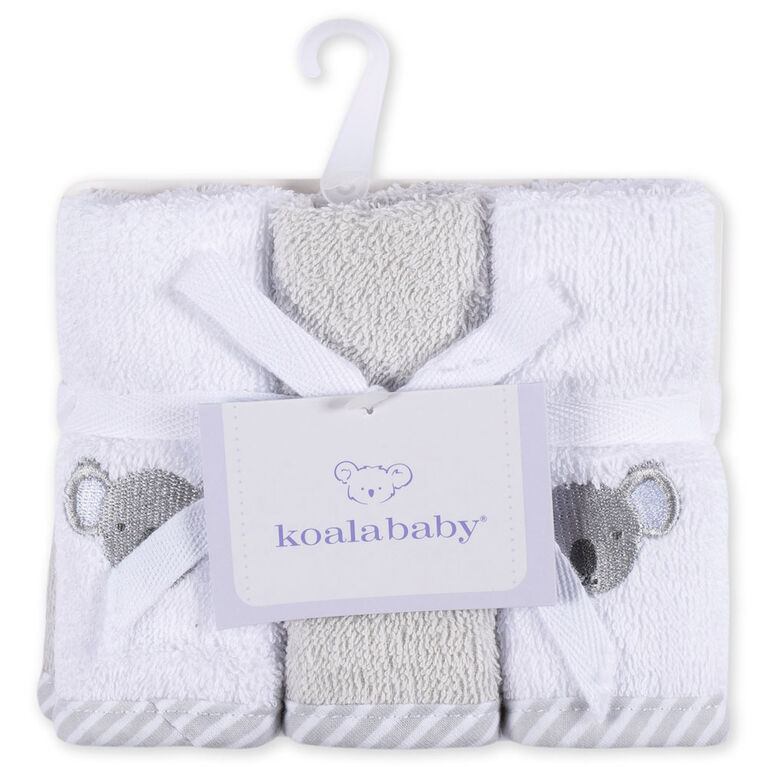 Koala Baby - Débarbouillettes pour bébé en paquet de 6 - Ours brun et blanc