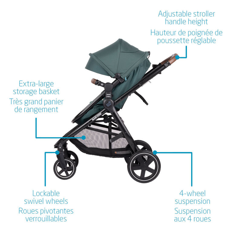 Maxi Cosi Zelia Max 5-in-1 Modular Travel System - Essential Green