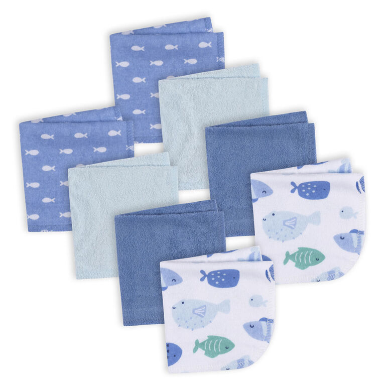 Koala Baby - Blue Knit Washcloth - 8 Pack